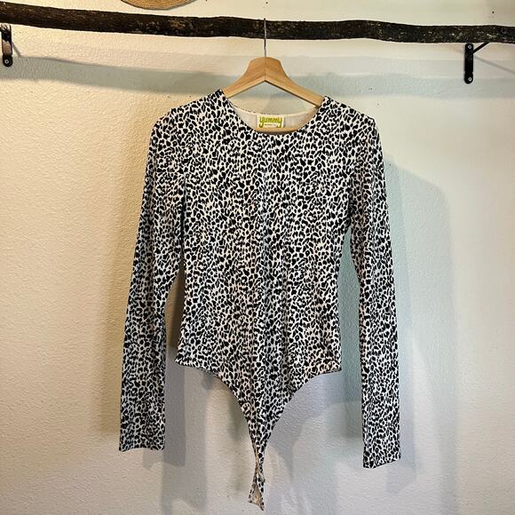 Yummy Sweater Co White/Black Animal Print Soft Cotton Bodysuit Size Large - Picture 10 of 10